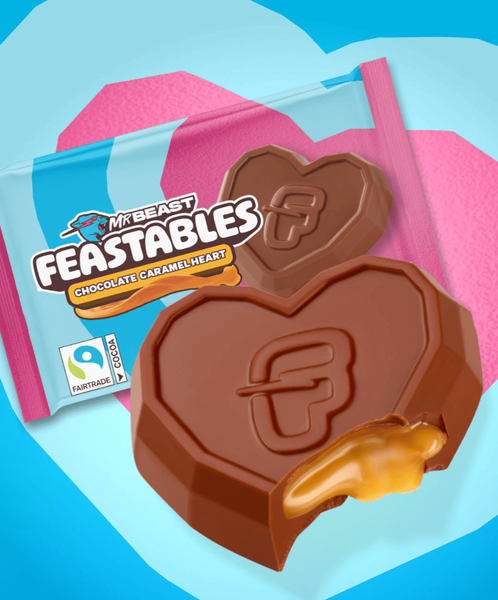 Шоколадна цукерка MrBeast Feastables Caramel Heart 35г 11018 фото