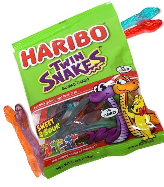 Жевательные конфеты Haribo Gummi Candy Twin Snakes 142г 7063 фото
