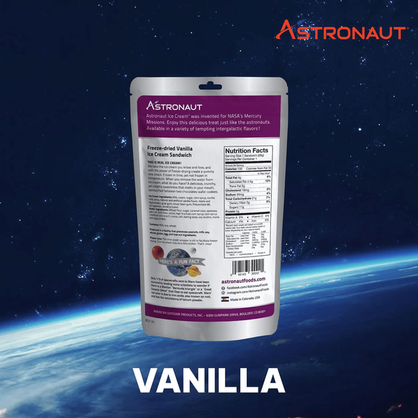 Сублимированное мороженое Astronaut Foods Vanilla Ice Cream Sandwhich 34г 10516 фото