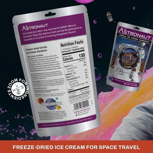 Сублимированное мороженое Astronaut Foods Vanilla Ice Cream Sandwhich 34г 10516 фото