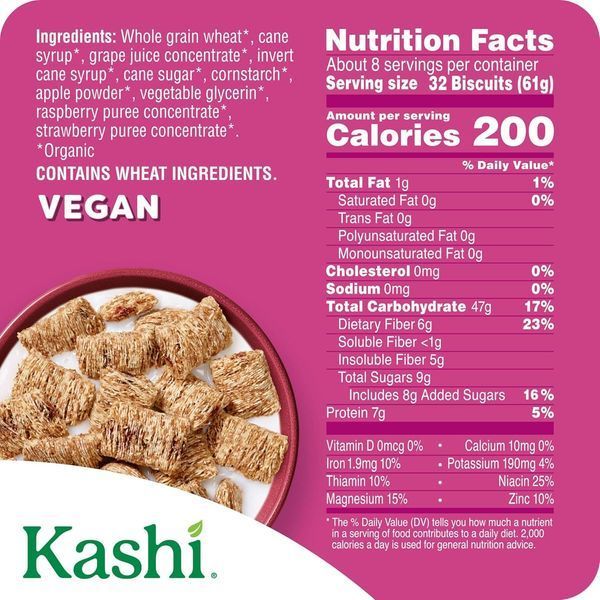 Сухий сніданок Kashi Breakfast Cereal Organic Fiber Cereal Berry Fruitful&nbsp;487г 9584 фото