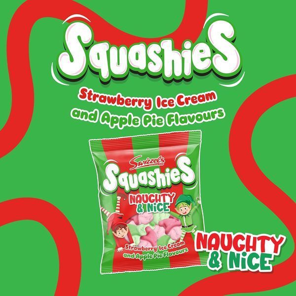 Жевательные конфеты Swizzels Squashies CHRISTMAS Naughty Nice Bag 120 г 7800 фото