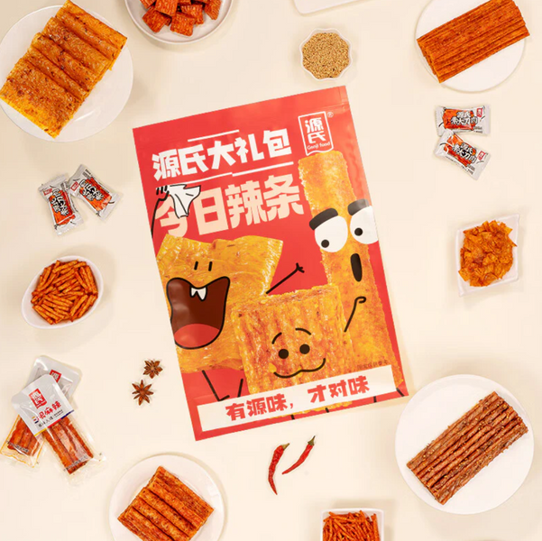 Великий набір снеків латяо Genji Food Latiao Spicy Sticks Gift Mega Pack 1540г 8786 фото