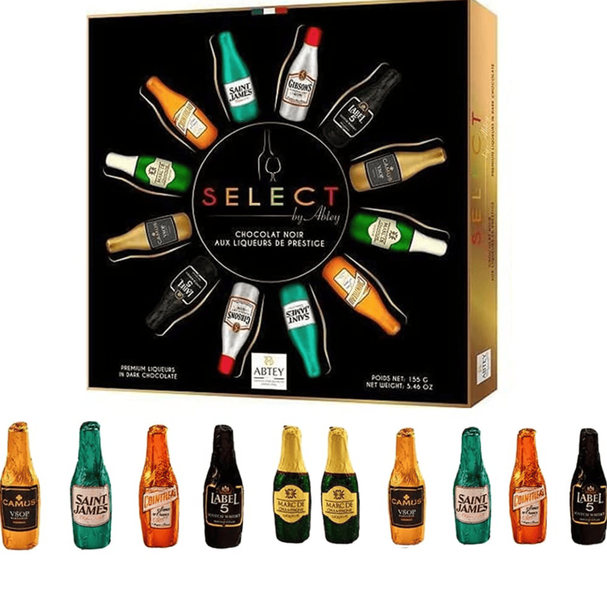 Шоколадні цукерки-пляшечки з лікером Abtey Chocolate Liqueurs Selection Box 155г 9633 фото