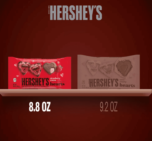 Шоколадні цукерки Hershey's Strawberry Creme Hearts Candy 249г 10272 фото