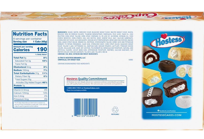 Кекси Hostess Limited Edition Orange Creme Pop Artificially Flavored CupCakes Creamy Filling 8шт, 383г 8743 фото