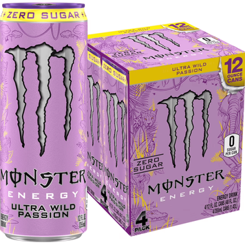 Блок энергетиков Monster Energy Ultra Wild Passion Zero Sugar Energy Drink 4шт х 355мл 11440 фото