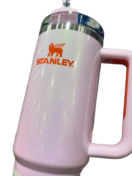 Термокружка Stanley Quencher H2.0 FlowState с ручкой и трубочкой Розовая с шиммером 887мл 8571 фото