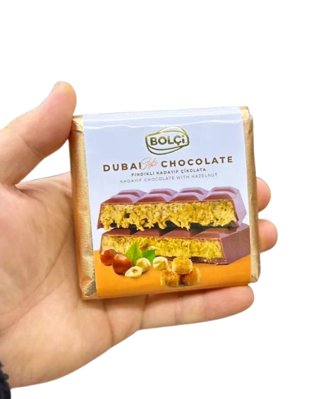 Дубайський шоколад з фундуком Bolci Dubai Kadayif Chocolate with Hazelnut 100г 8130 фото