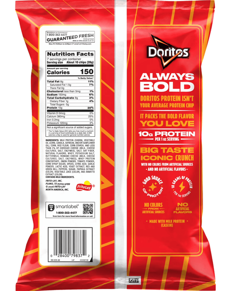 Чіпси Doritos Protein Nacho Cheese Tortilla Chips 198.4г 11119 фото