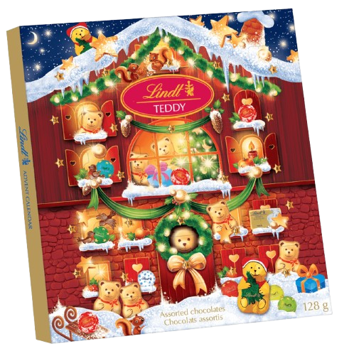 Адвент календарь с шоколадом Lindt Teddy Advent Calendar 124 г 7703  фото