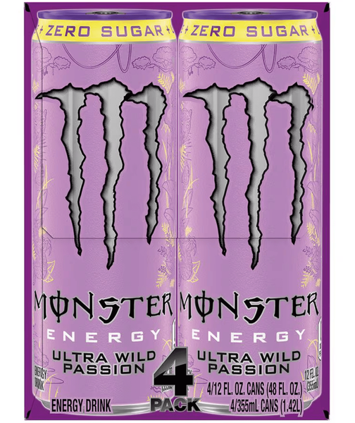 Блок энергетиков Monster Energy Ultra Wild Passion Zero Sugar Energy Drink 4шт х 355мл 11440 фото