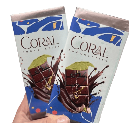Дубайский шоколад Coral Chocolatier с фисташковой начинкой и катаифи 200 г. 7900 фото