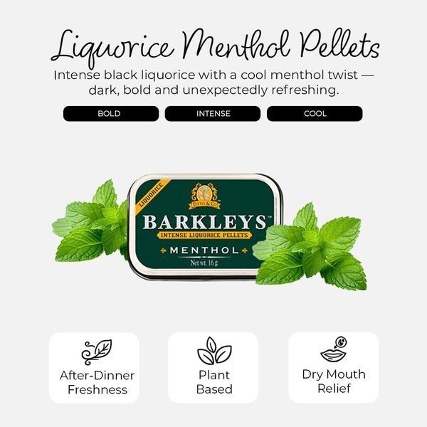 Драже Barkleys Intense Liquorice Pellets Menthol 16г 11168 фото