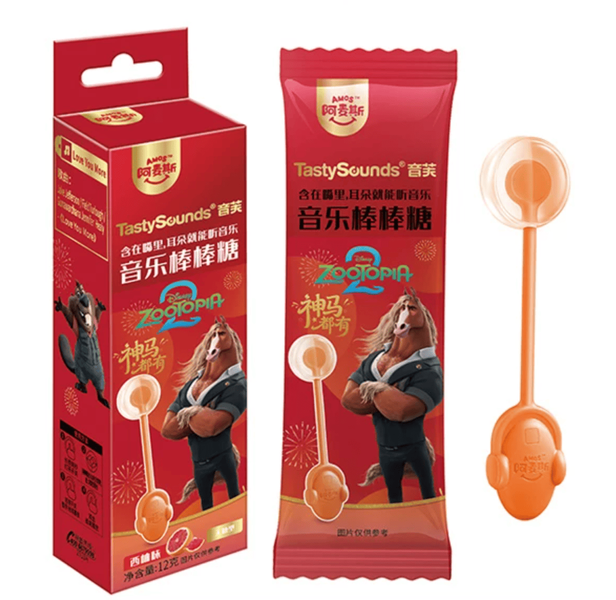 Льодяник Amos Tasty Sounds Audio Lollipop Zootopia Grapefruit Flavour кінь Мер Вигарцень 12г 11218 фото