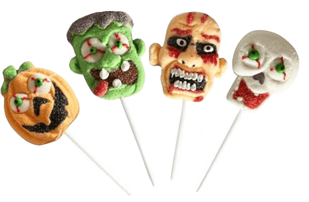 Блок маршмеллоу на палочке Monsterland Halloween Lollipops Fruity Marshmallows 24 шт х 35 г 9288 фото