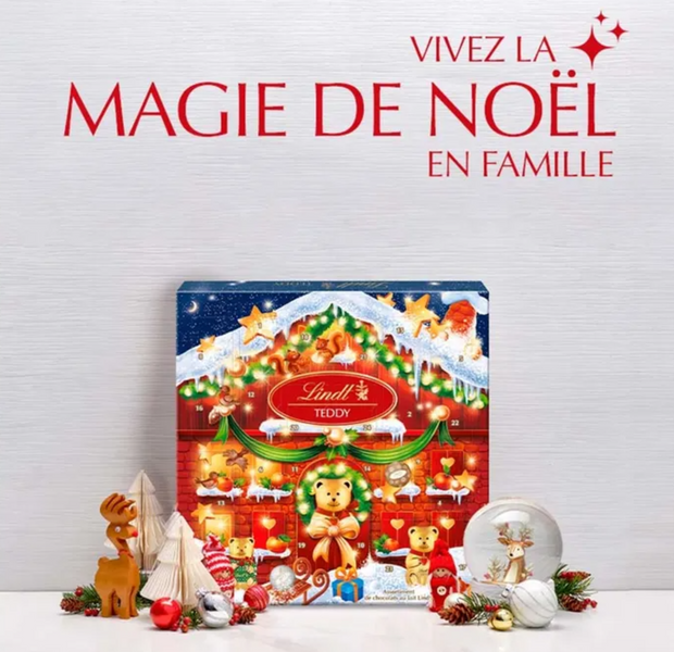 Адвент календарь с шоколадом Lindt Teddy Advent Calendar 124 г 7703  фото