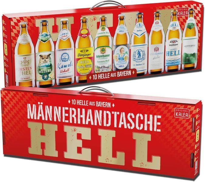 Подарунковий набір пива Kalea M&auml;nnerhandtasche Hell 10шт x 0,5л 8837 фото