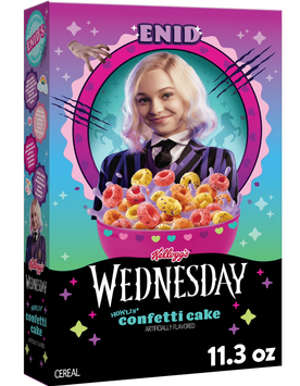 Сухой завтрак Kellogg's Wednesday Enid Cereal Howlin' Confetti Cake 320г (Пошкоджена коробка) 9439 фото