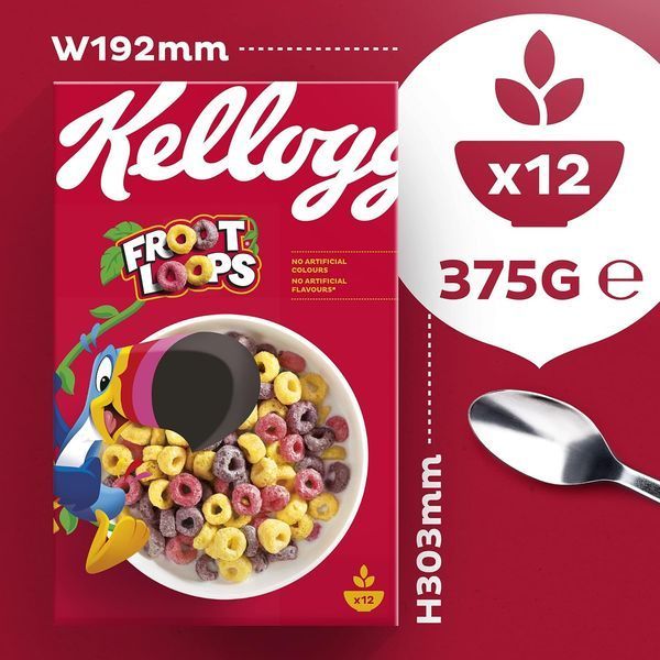 Сухий сніданок Kellogg's Froot Loops фруктові кільця 375 г 6265 фото