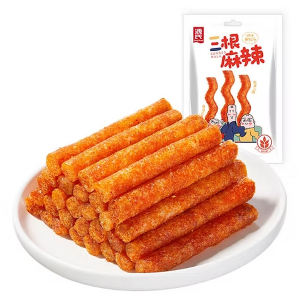 Гострий снек латяо Genji Food Latiao San Gen Mala Sticks 120г 8788 фото