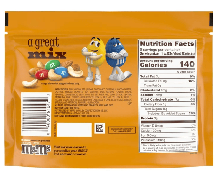 Драже M&M's Honey Roasted Peanut Chocolate Candy 255г 9926 фото