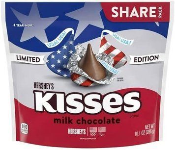 Шоколадные конфеты Hershey's Kisses Patriotic Foils Milk Chocolate Limited Edition из молочного шоколада 286 г. 8573 фото