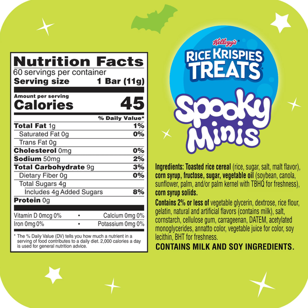 Рисовые батончики&nbsp;Kellogg's Rice Krispies Treats Spooky Minis&nbsp;60 шт,&nbsp;660г 11934 фото