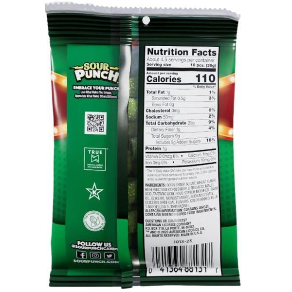 Жевательные конфеты Sour Punch Pickle Roulette Peg Bag 140г 7116 фото