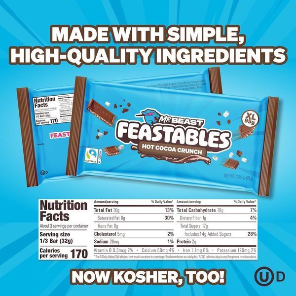 Шоколад&nbsp;Feastables MrBeast Hot Cocoa Crunch Bar 95г 10075 фото