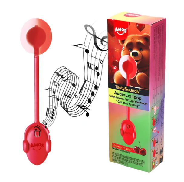Леденец Amos Tasty Sounds Audio Lollipop Cherry Flavor 12г 11220 фото