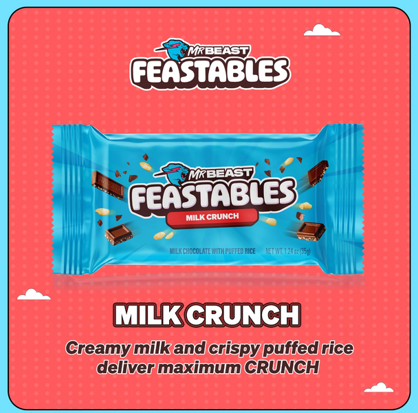 Шоколадный батончик Feastables MrBeast Milk Chocolate Crunch Bar 35 г 7755 фото