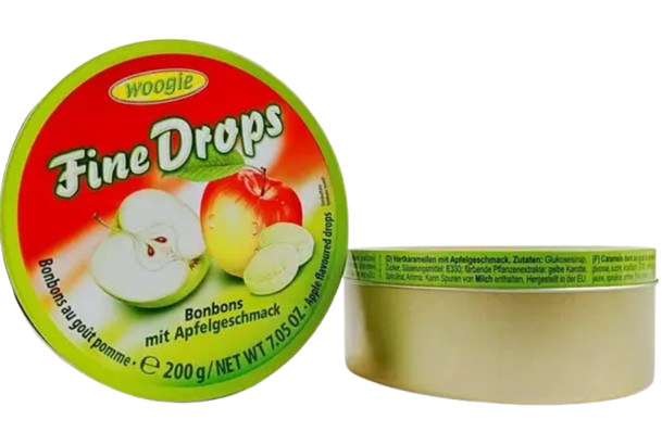 Льодяники Woogie Fine Drops зі смаком яблока 200г 8327 фото