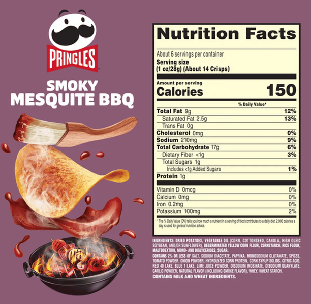 Чипсы Pringles Smoky Mesquite BBQ 155г 9876 фото