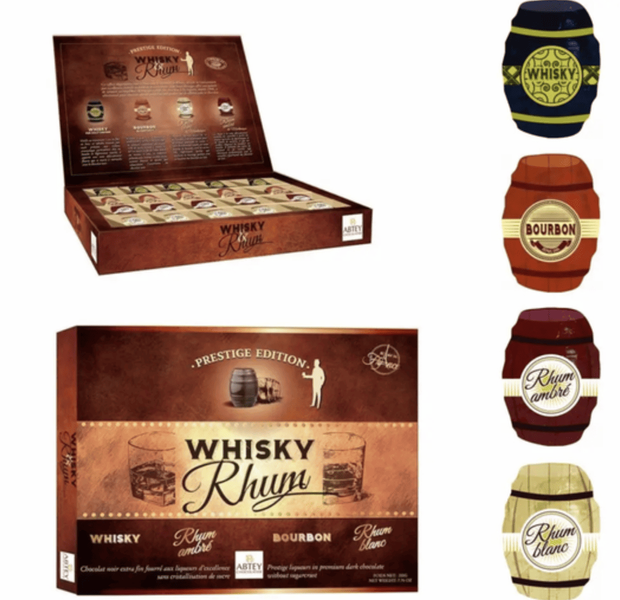 Шоколадні цукерки з алкоголем Abtey Edition Whisky & Rhum 200г 9636 фото