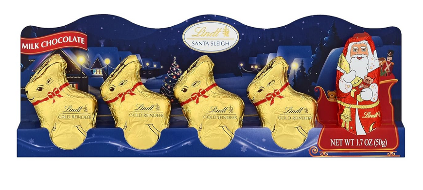 Шоколадні фігурки Lindt Santa Sleigh Milk Chocolate 5 шт 2192 фото