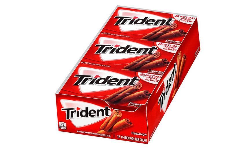 Блок жуйок Trident Cinnamon зі смаком кориці 12x24 шт. 2798 фото