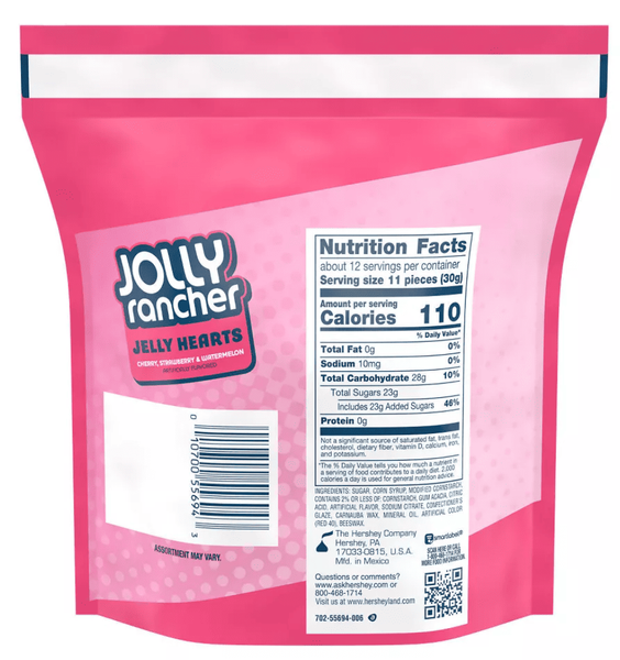 Желейные конфеты Jolly Rancher Assorted Fruit Jelly Hearts Valentine's Day Candy 368г 10276 фото