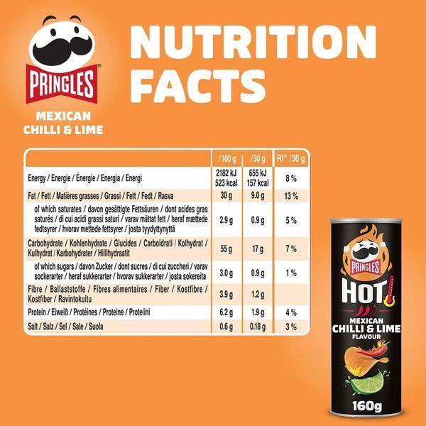 Чипсы Pringles HOT Mexican Chilli Lime Flavour 160г 6077 фото