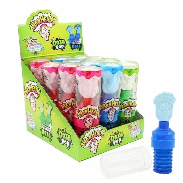 Льодяник Warheads Sour Ooze Pop зі смаком фруктів з рідкою кислою начинкою 40г (BBD 01/2026) 7223 фото