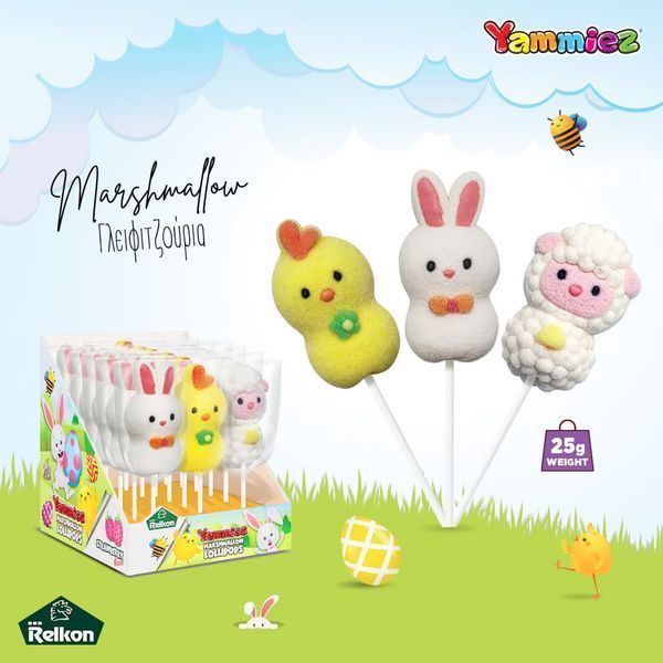 Маршмеллоу на паличці Relkon Yammiez Marshmallow Lollipops 1шт, 25г 10571 фото