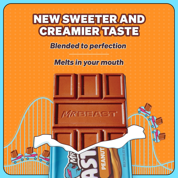 Шоколадный батончик Feastables MrBeast Peanut Butter Milk Chocolate Bar с арахисовой пастой 35 г 7756 фото