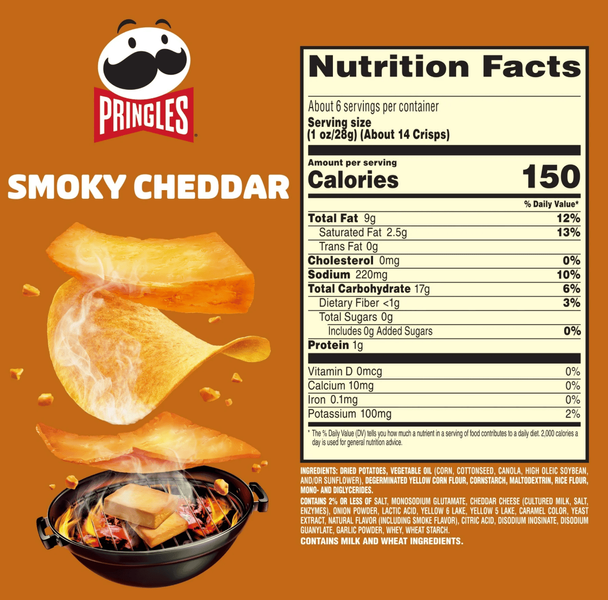 Чипсы Pringles Smoky Cheddar 156г 9877 фото
