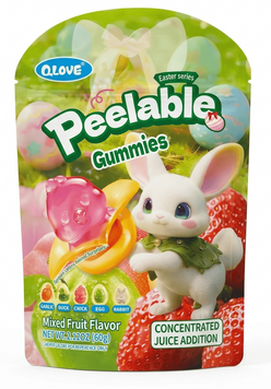 Желейні цукерки Qlove Easter Series Peelable Gummies Mixed Fruit Flavor 60г 10671 фото