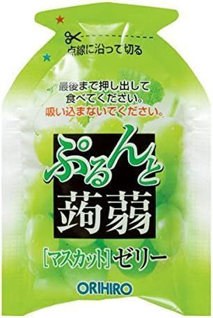 Японская конфета жидкое желе Orihiro Plantdew Konnyaku Jelly Pouch Muscat And Orange 12шт 8030 фото