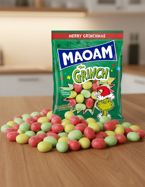 Жувальні цукерки Maoam The Grinch Merry Christmas Candy 175г 10027 фото