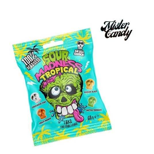 Купити Кислі льодяники Sour Madness Tropical у вигляді черепа 60г