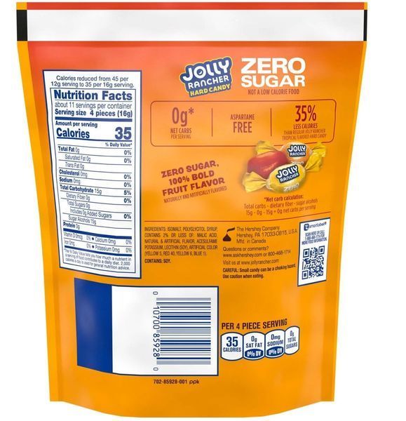 Леденцы Jolly Rancher Zero Sugar Tropical Fruit Flavored Hard Candy 172г 9542 фото