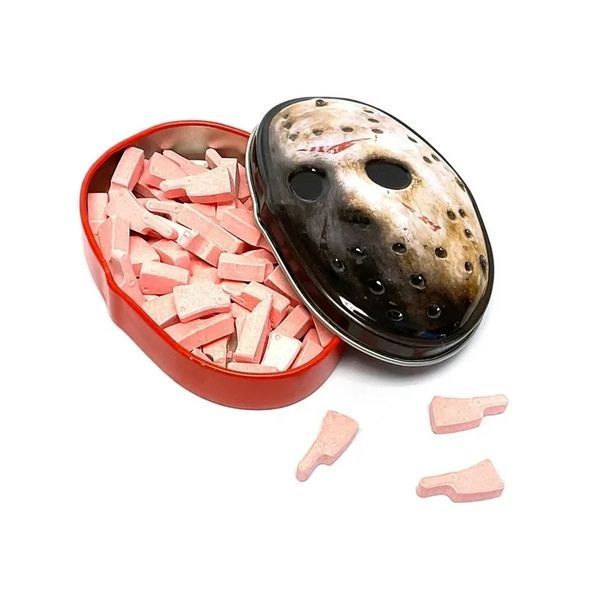 Цукерки у вигляді сокир Boston America Friday The 13th з маскою Джейсона зі смаком кислої вишні 34г 7224 фото