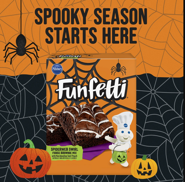 Суміш для приготування брауні Funfetti Spiderweb Swirl Fudge Brownie Mix 521г 9392 фото